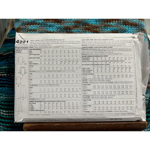 Simplicity Sewing pattern 4221 A line skirt pullover top Size 20w-28w - Picture 3 of 5